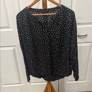 Juicy Couture Black and White Triangle Print Blouse